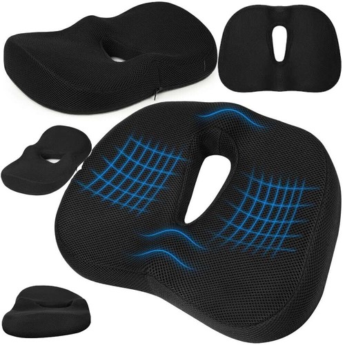 Black orthopaedic chair seat - black,